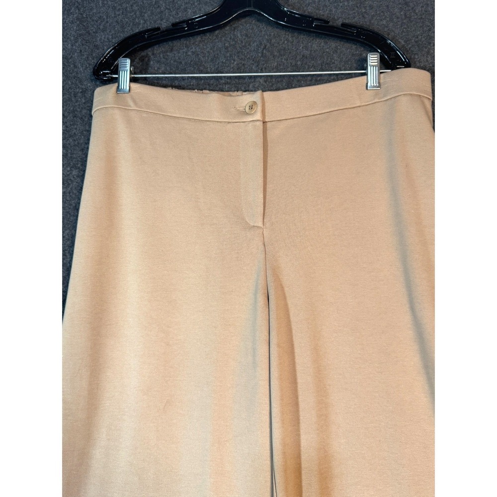 Eileen Fisher Tan Wide Leg Ponte Jersey Trousers Pants XL Elastic‎ Back USA Made - Picture 4 of 7